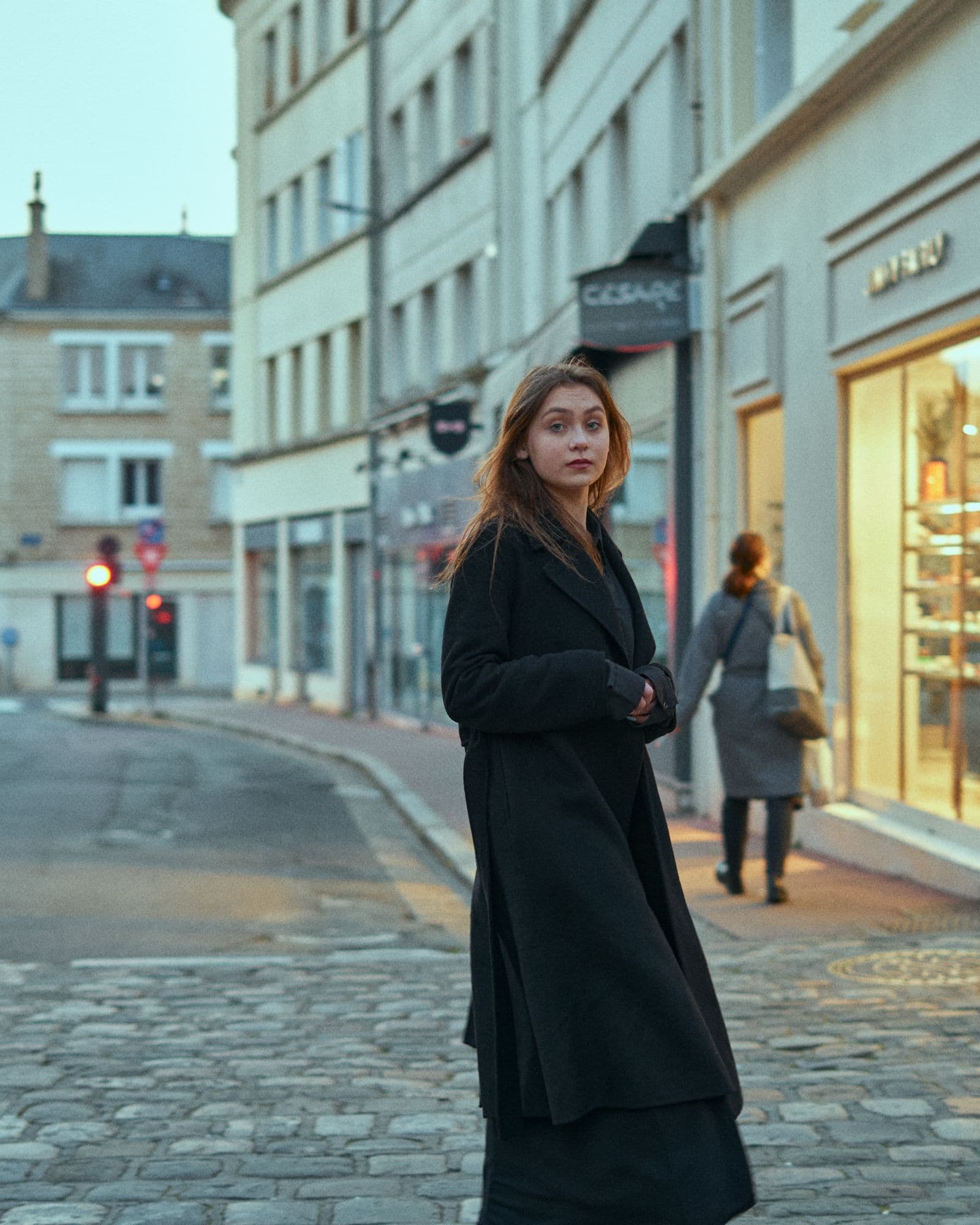 Elegant summer street style in Paris at dusk