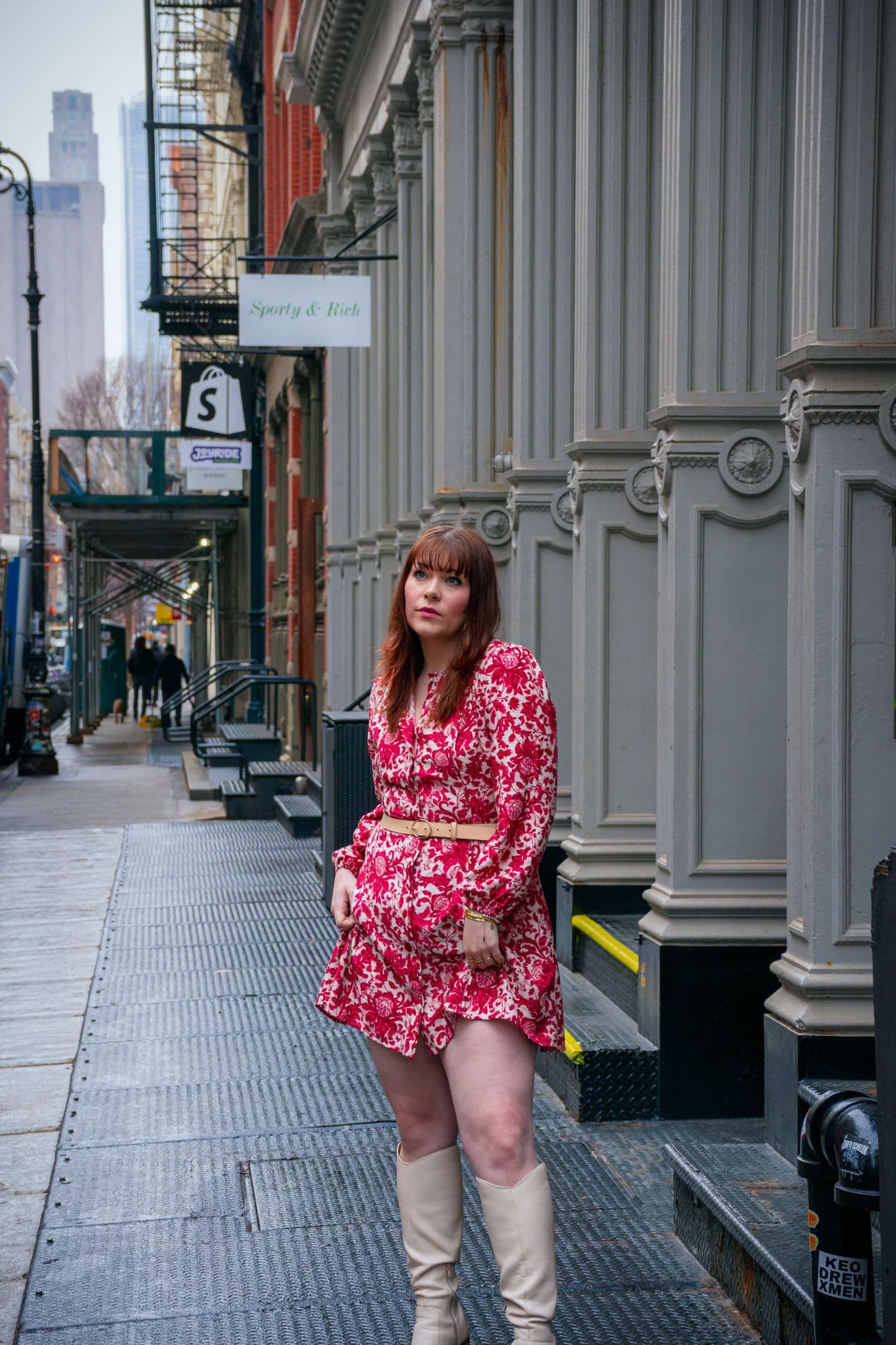 Fashionable woman walking on a New York City street